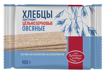 Хлебцы Кубанские Овсяные цельнозерновые 100г 
