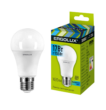 Лампа светодиодн Ergolux  LED-А60 17Вт Е27 4500К ЛОН холодный св 1*10 (054)
