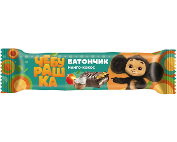 Конфета ЧЕБУРАШКА со вкусом Манго-кокос в шоколадной глазури 40г