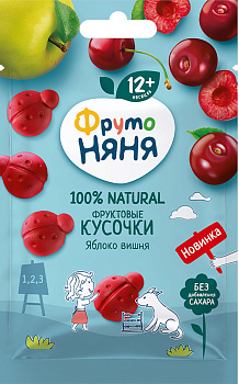 Фруктовые кусочки ФРУТОНЯНЯ из яблок/вишни 15г