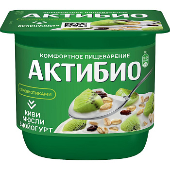 Биойогурт АктиБио киви-мюсли 3% 130г без ЗМЖ