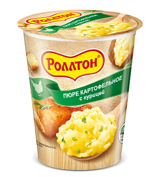 Пюре картофельное б/п РОЛЛТОН с курицей 55г стакан