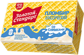Мороженое ЗОЛОТОЙ СТАНДАРТ пломбир брикет 94г Продукт без ЗМЖ