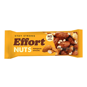 Батончик EFFORT NUTS орехово-злаковый миндаль-арахис 35г