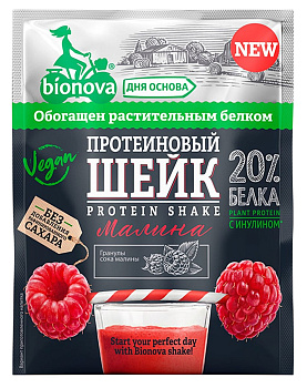 Шейк BIONOVA протеиновый с малиной 25г