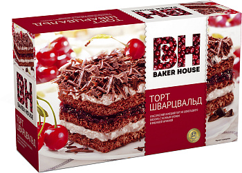 Торт бисквитный BAKER HOUSE Шварцвальд 350г 