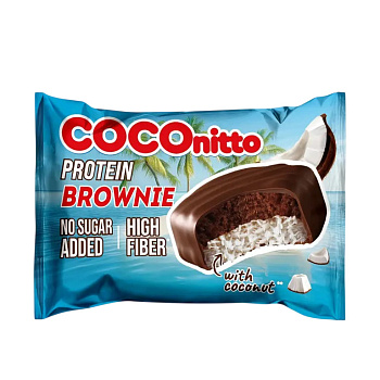 Печенье протеиновое COCOnitto BROWNIE с кокосом без сахара  50г 