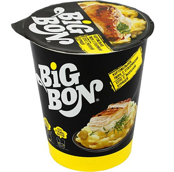 Пюре картофельное б/п BIG BON тушеной курицей и соусом 110г