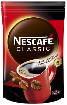 Кофе NESCAFE Classic растворимый 130г пакет