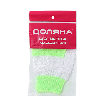 Мочалка-перчатка массажная полосатая 18*14см 185304