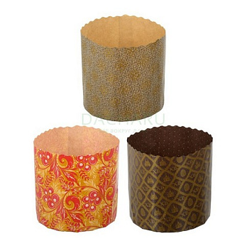 Набор Бумажные формы для кулича 3шт большой размер Домашняя кухня