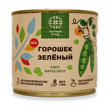 Горошек зеленый ЗЕЛЁНЫЙ БАЗАР в/с ж/б 425мл