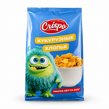 Завтраки готовые CRISPO Хлопья кукурузные 300г м/у 