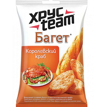 Сухарики Хрустим Багет Королевский краб 60г