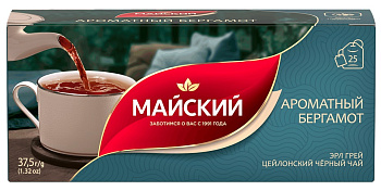 Чай МАЙСКИЙ Ароматный бергамот(25пак*1,5г) 37,5г