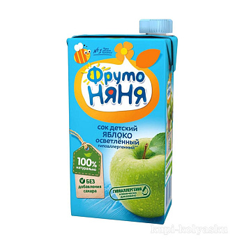 Сок ФРУТОНЯНЯ яблоко осветл. с 3х лет 0,5л т/п