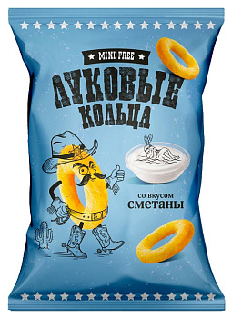 Чипсы MINIFREE луковые кольца сметана 45г