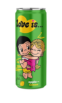Напиток газированный LOVE IS со вкусом Яблоко и лимон 330мл ж/б