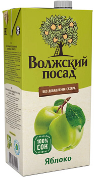 Сок ВОЛЖСКИЙ ПОСАД Яблоко 2л т/п