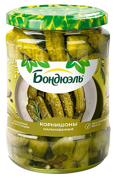 Огурцы корнишоны BONDUELLE 3-6см 580мл с/б