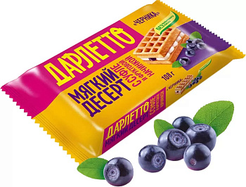 Мягкий десерт ДАРЛЕТТО с суфле и фруктовой начинкой черника 108г