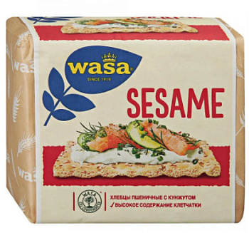 Хлебцы WASA пшеничные с кунжутом 200г