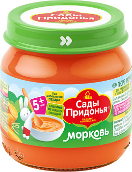 Пюре САДЫ ПРИДОНЬЯ морковь с 5мес 80г с/б