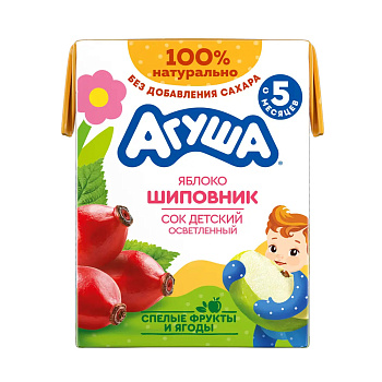 Сок АГУША яблоко/шиповник с 5мес 0,2л т/п