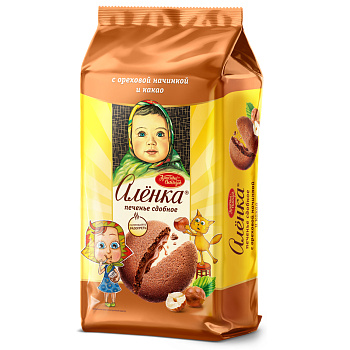 Печенье АЛЕНКА  сдобное с ореховой начинкой и какао 200г