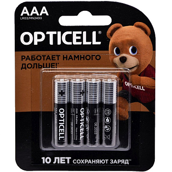 Батарейки алкалиновые OPTICELL АAA -4 шт на блистере