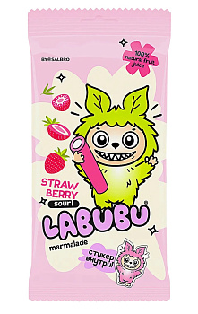 Мармелад LABUBU PACK кусочки карандаш клубника сладкий 80г