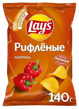 Чипсы LAYS 140г рифленые паприка