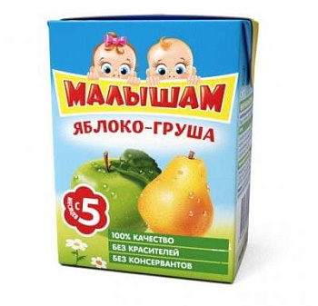 Нектар ФРУТОНЯНЯ Малышам яблоко/груша с 5мес 0,2л т/п