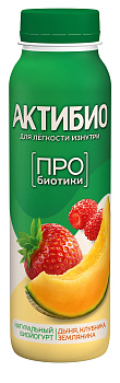 Биойогурт АктиБио питьевой дыня-клубника-земляника  1,5% 260г без ЗМЖ
