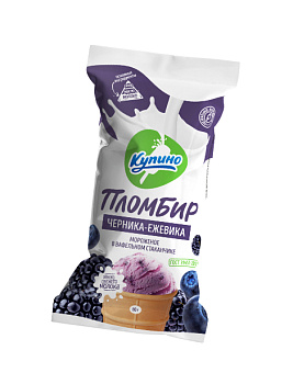 Мороженое Купино Много молока ваф.стак пюре ежев,черника 12% 80г